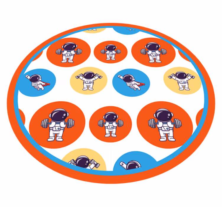 Tapete em vinil infantil aptidão física para astronautas - TenStickers