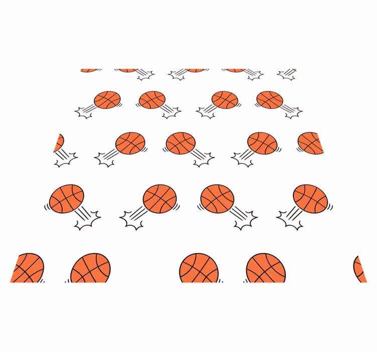 Tapete em vinil infantil padrão de movimento do basquete - TenStickers