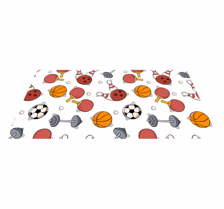 Tapete vinílico juvenil elementos divertidos de esportes - TenStickers