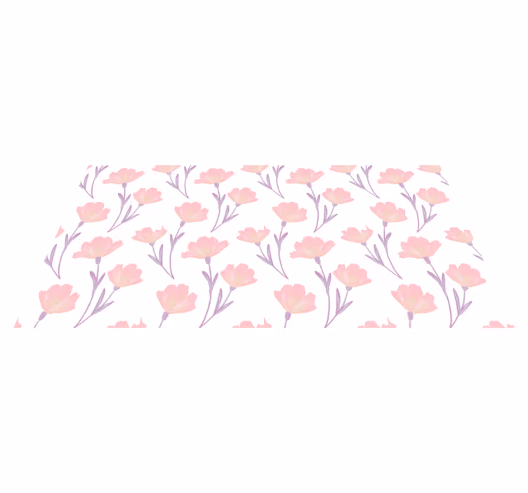Tapete vinílico flores e plantas padrões florais suaves - TenStickers
