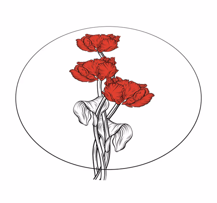 Tapete vinílico casa de banho arranjo floral vermelho - TenStickers
