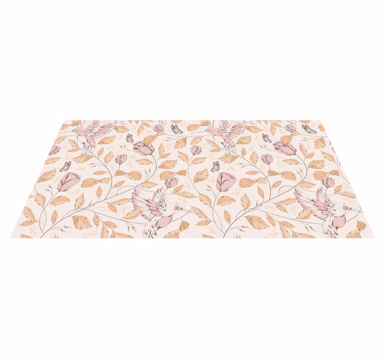 Tapete vinílico hall de entrada elegância floral pastel - TenStickers