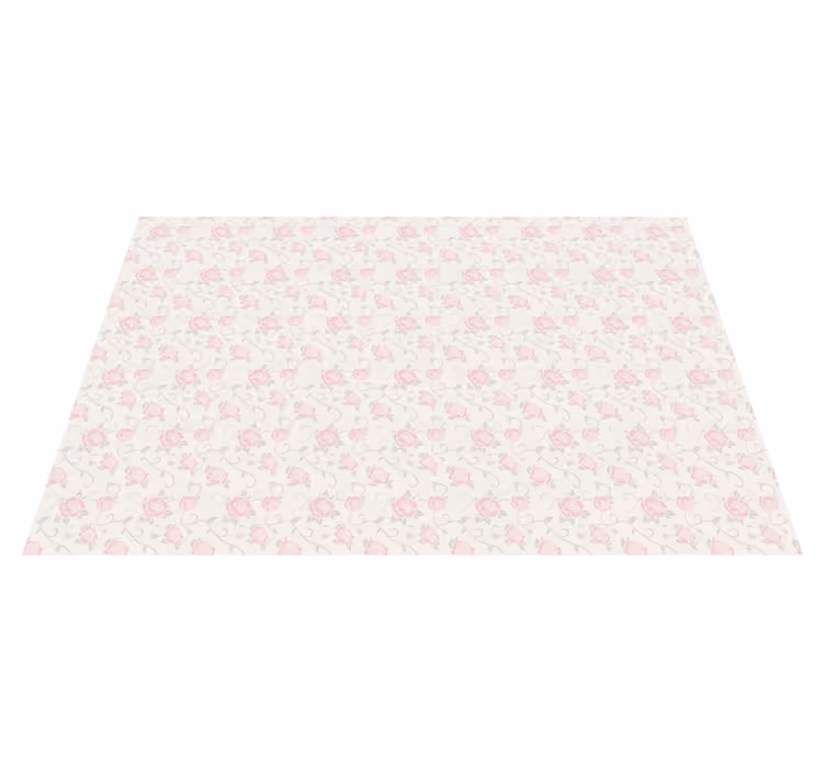 Tapete vinílico flores e plantas delicado padrão de rosas - TenStickers