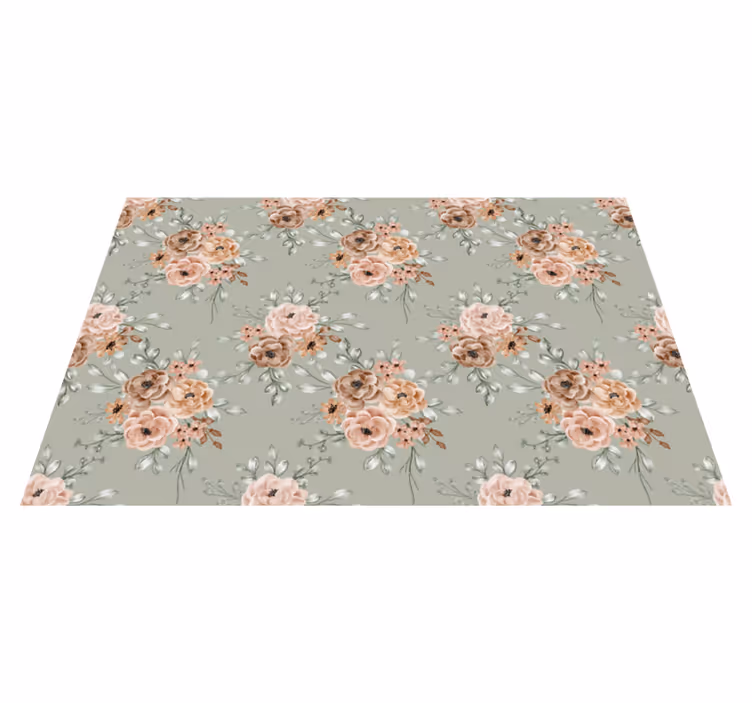 Tapete vinílico flores e plantas padrão de cores pastel - TenStickers