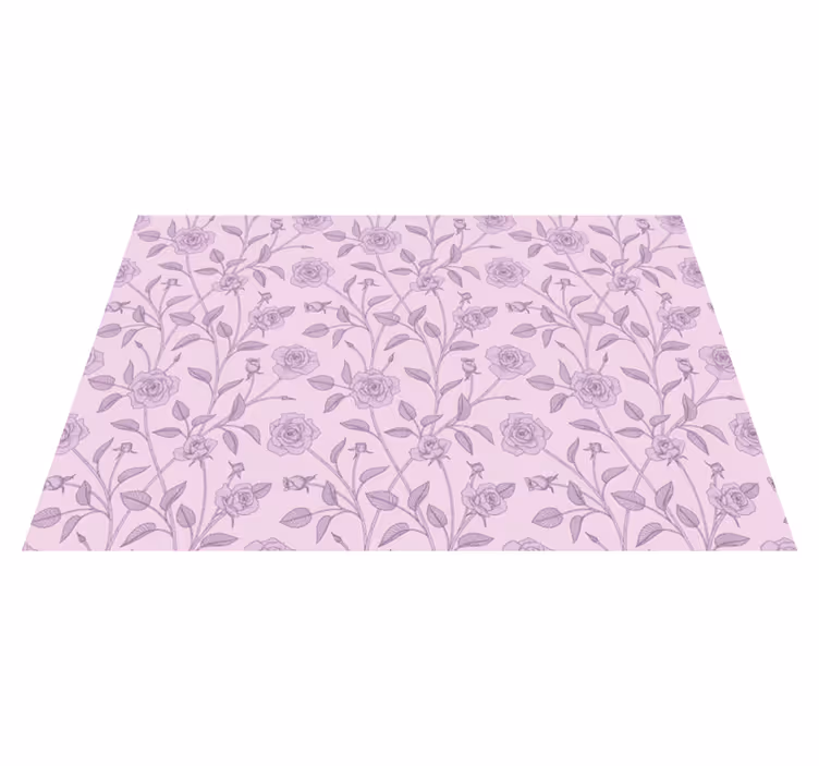 Tapete vinílico flores e plantas padrão floral lavanda - TenStickers