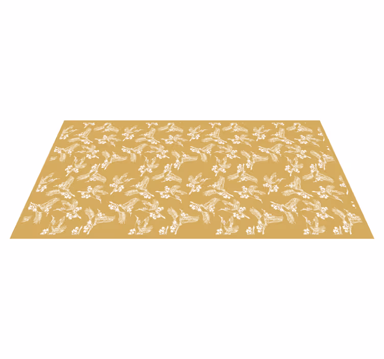 Tapete vinílico natureza beija-flores elegantes florescem - TenStickers
