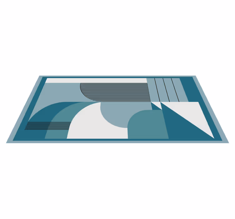 Tapete vinílico moderno formas geométricas abstratas azuis - TenStickers