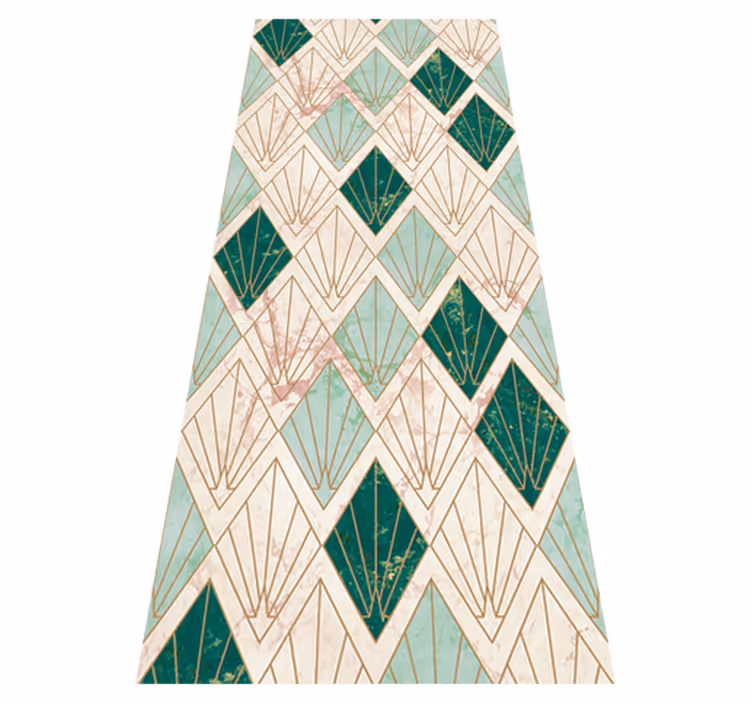 Tapete de ladrilhos art déco com padrão verde-mar - TenStickers