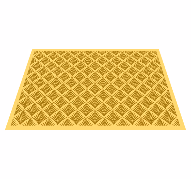 Tapete vinílico azulejos padrão de leque amarelo - TenStickers
