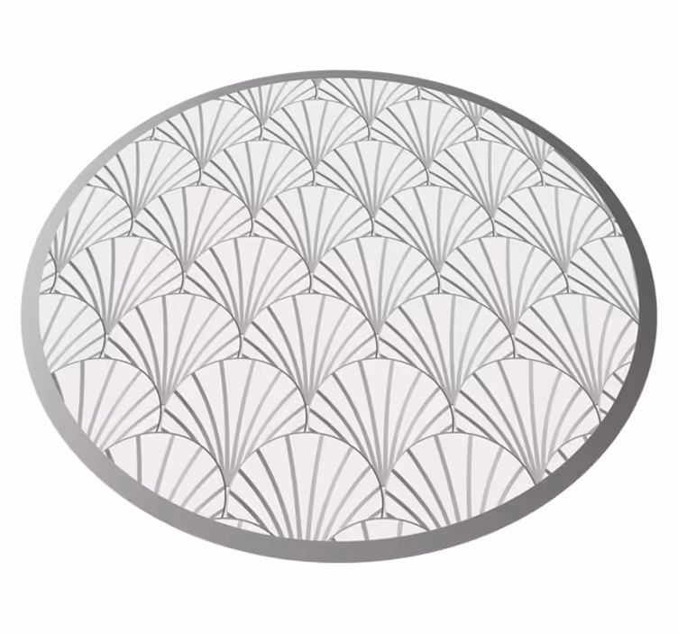 Tapete vinílico casa de banho padrão de leque elegante - TenStickers
