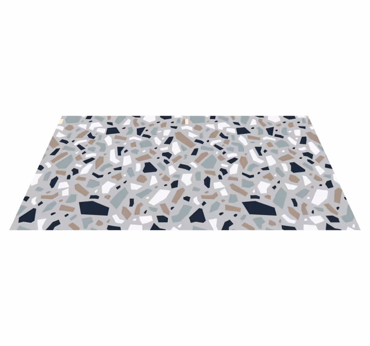Tapete vinílico de pedras terrazzo cinza fragmentado - TenStickers