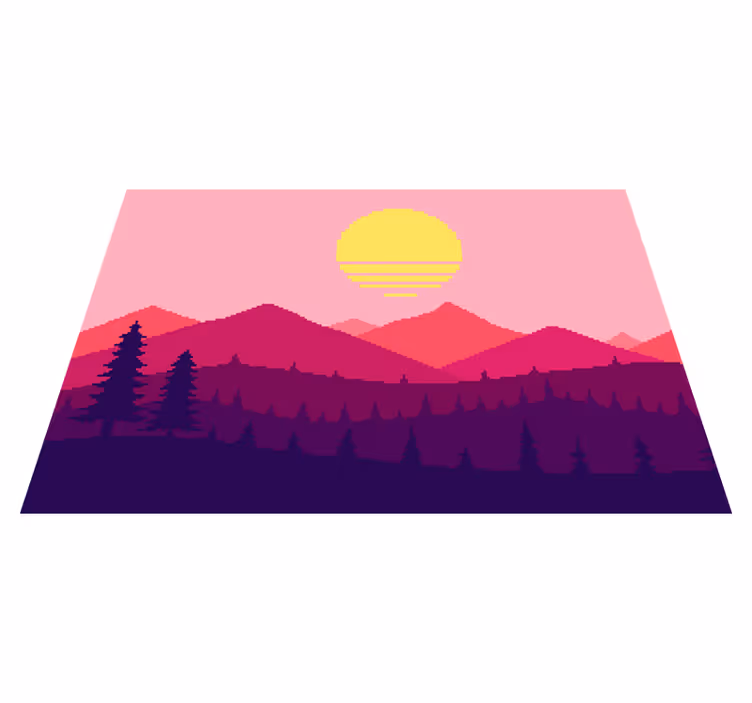 Tapete vinílico natureza vista do pôr do sol na montanha - TenStickers