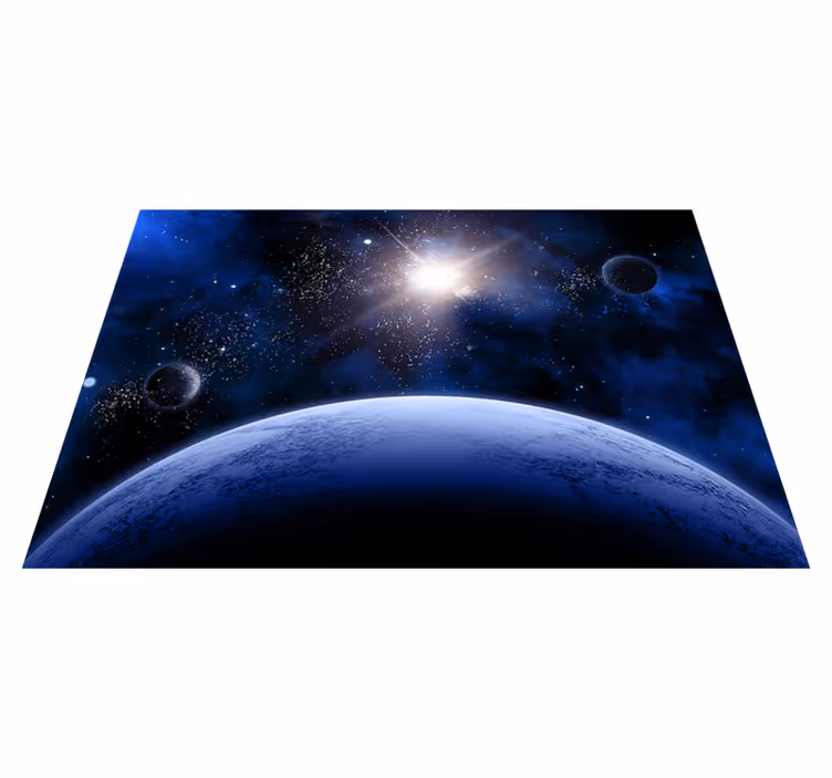 Tapete em vinil infantil cena estrelada cósmica - TenStickers