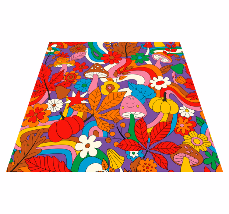 Tapete vinílico flores e plantas design floral colorido - TenStickers