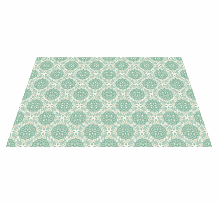 Tapete vinílico azulejos padrão verde intrincado - TenStickers