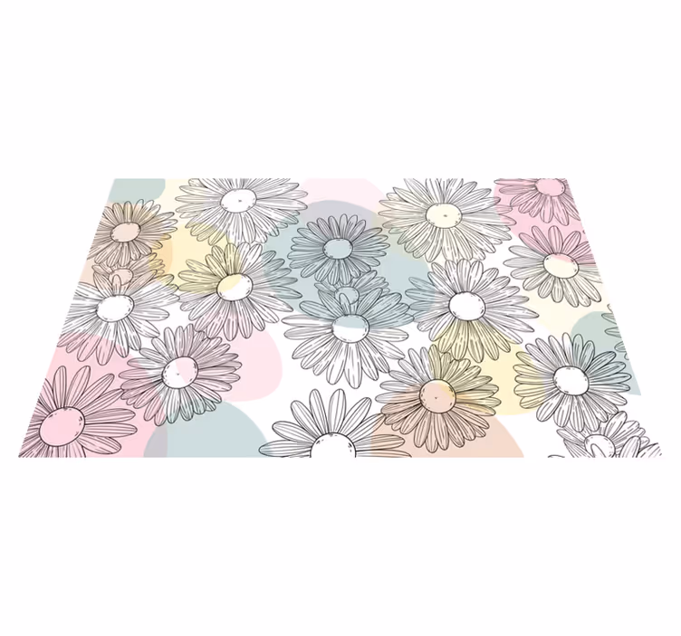 Tapete vinílico flores e plantas design aquarella margarida - TenStickers