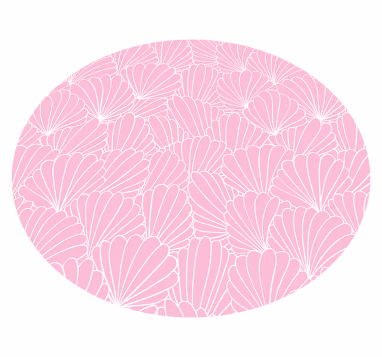 Tapete vinílico casa de banho padrão de concha rosa - TenStickers