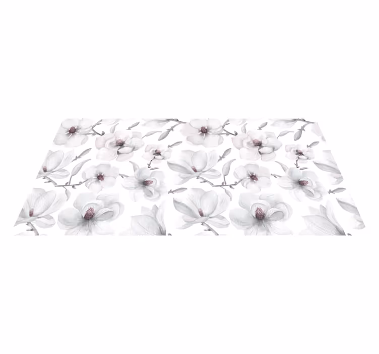 Tapete vinílico flores e plantas conceito cinza suave - TenStickers