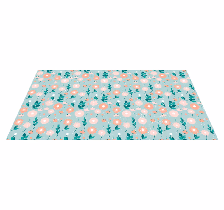 Tapete vinílico flores e plantas padrão floral de primavera - TenStickers
