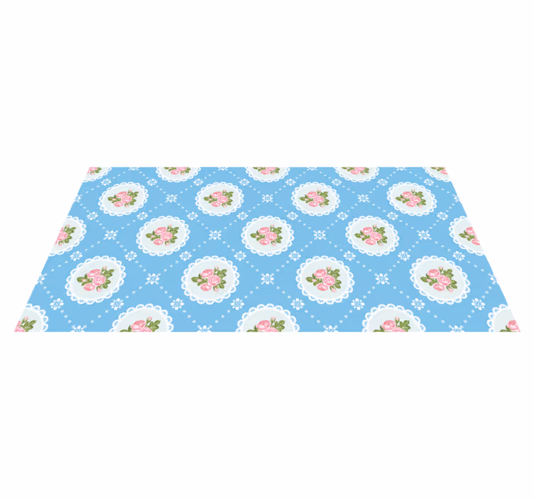 Tapete vinílico retro padrão de renda floral - TenStickers