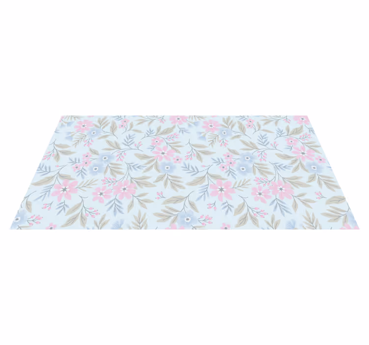 Tapete vinílico flores e plantas desenho floral pastel - TenStickers
