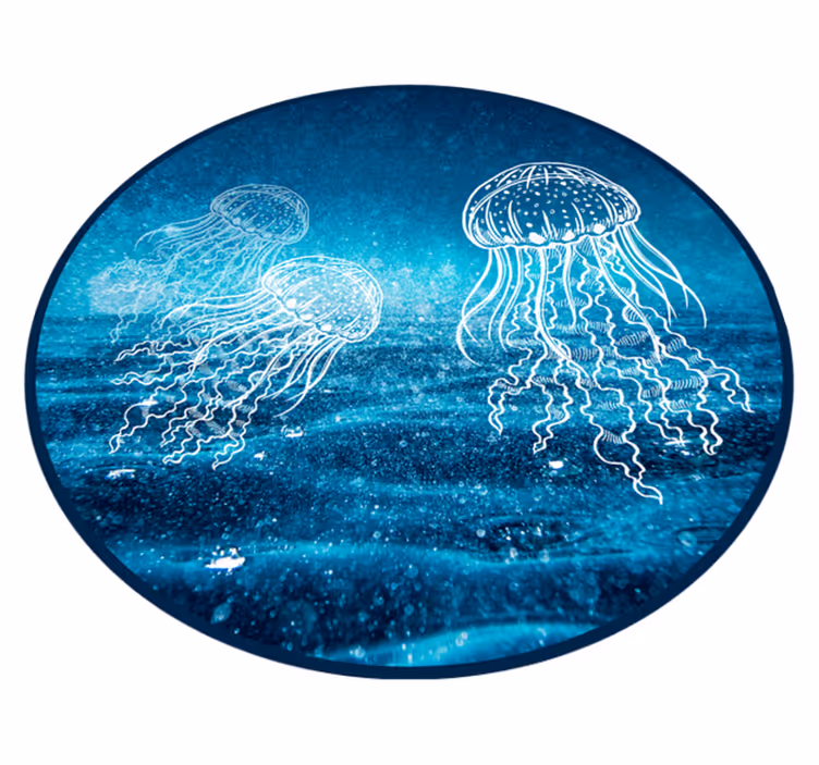Tapete vinílico animais cena do oceano de águas-vivas - TenStickers