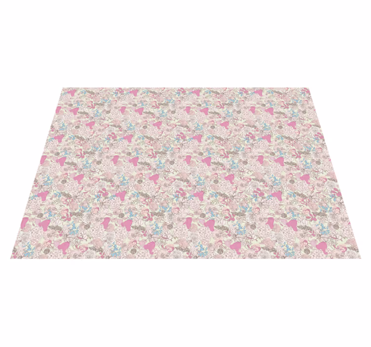 Tapete vinílico flores e plantas padrão floral de sorvete - TenStickers