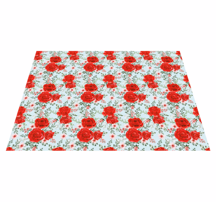 Tapete vinílico flores e plantas elegância floral vermelha - TenStickers