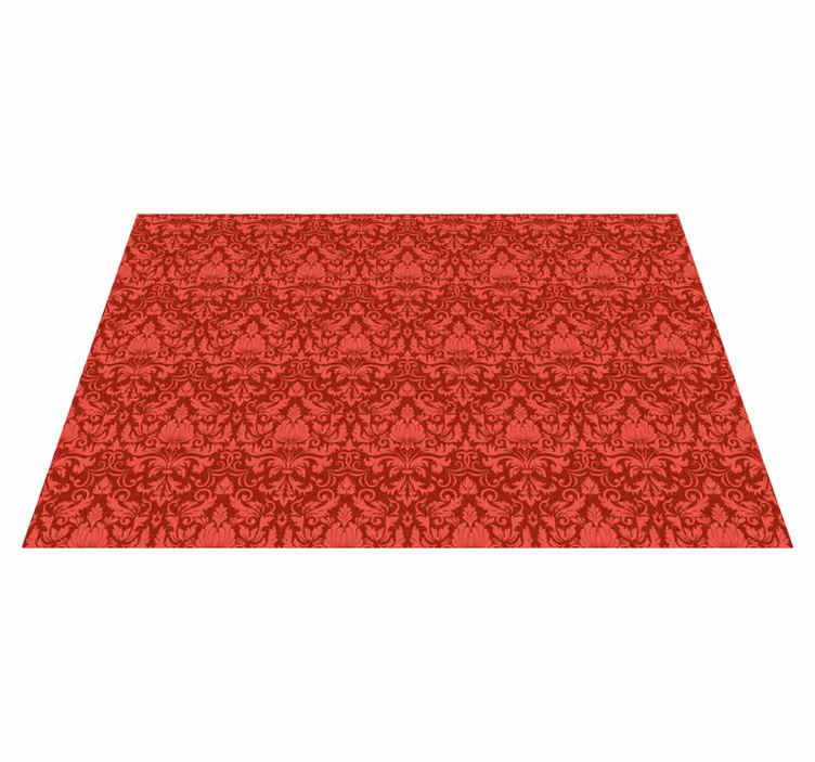 Tapete vinil vermelho padrão de sobreposição barroca - TenStickers