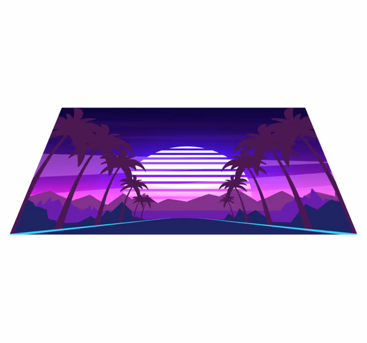 Tapete vinílico moderno estética retrô do pôr do sol - TenStickers