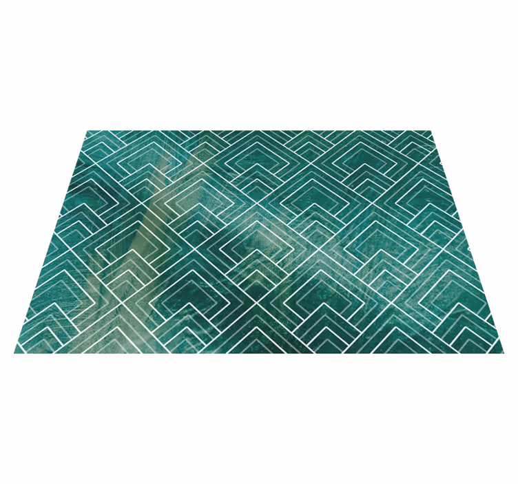 Tapete vinílico azulejos chevron verde geométrico - TenStickers