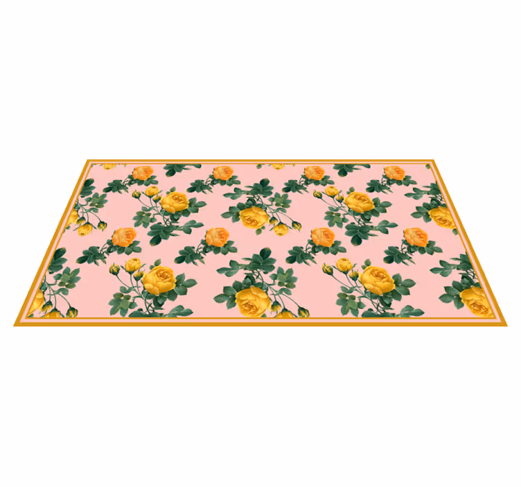 Tapete vinílico de flores e plantas rosa amarela botânica - TenStickers