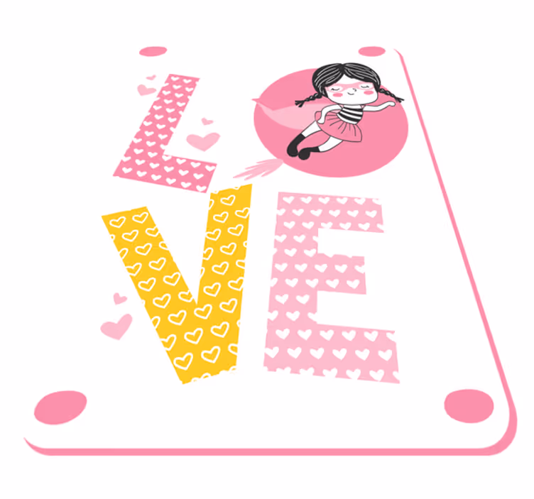 Tapete vinílico bebé ilustração de amor de bailarina - TenStickers
