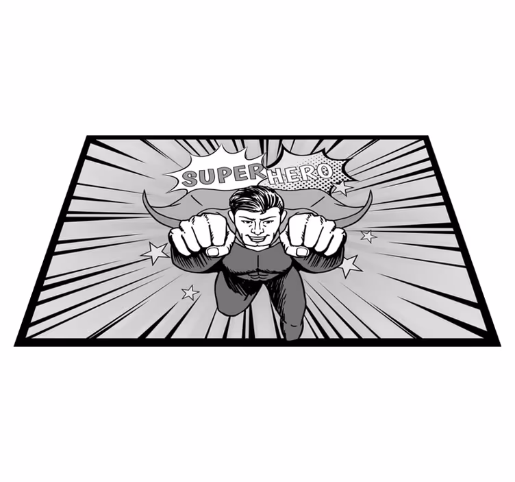 Tapete vinílico infantil gráfico dinâmico de super-heróis - TenStickers