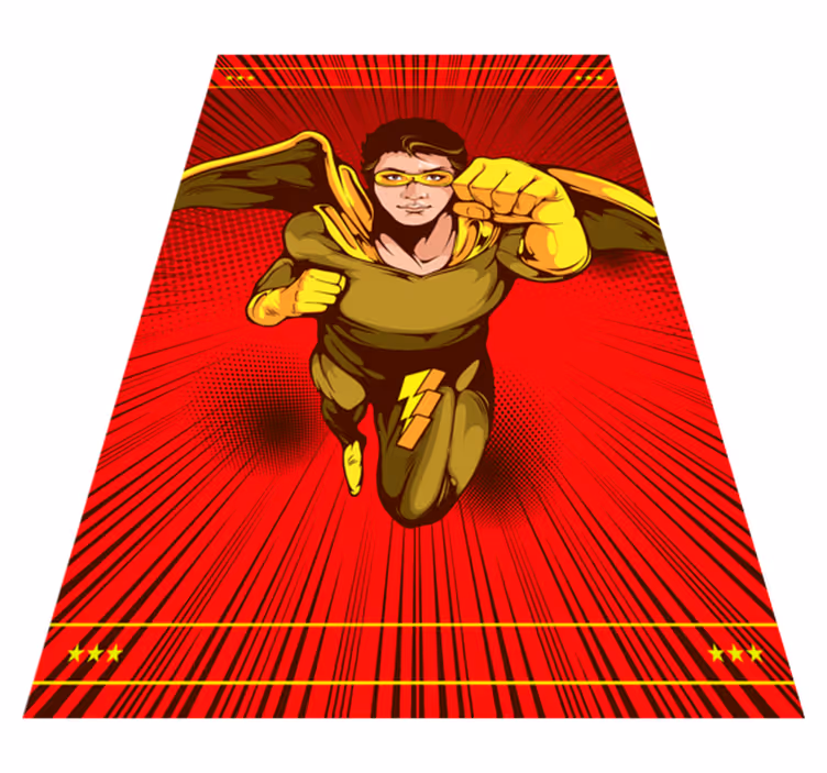 Tapete em vinil infantil pose de ação de super-herói - TenStickers
