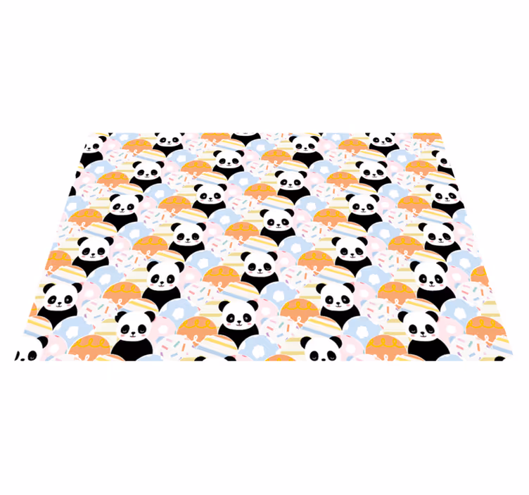 Tapete vinílico para bebés padrão de playground de panda - TenStickers