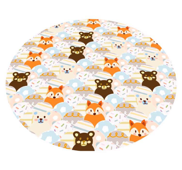 Tapete vinílico bebé padrão animal adorável - TenStickers