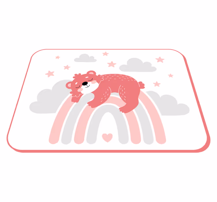 Tapete vinílico bebé arco-íris urso sonolento - TenStickers