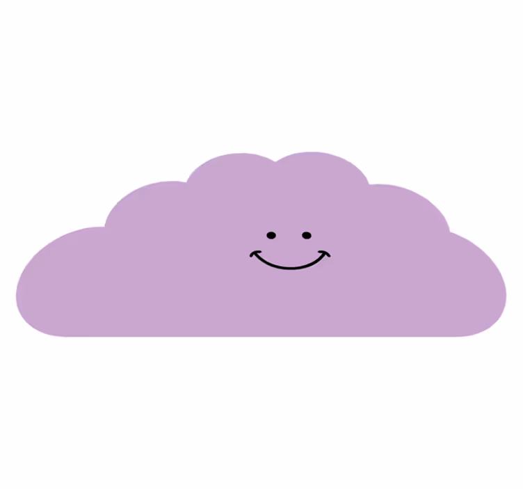 Tapete vinílico bebé forma de nuvem sorridente - TenStickers