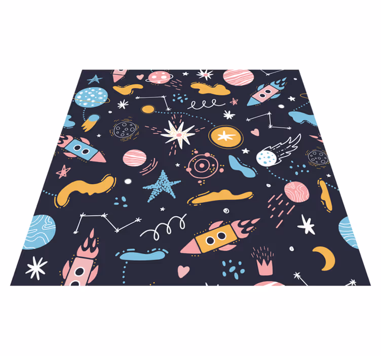 Tapete vinílico infantil aventura espacial cósmica - TenStickers
