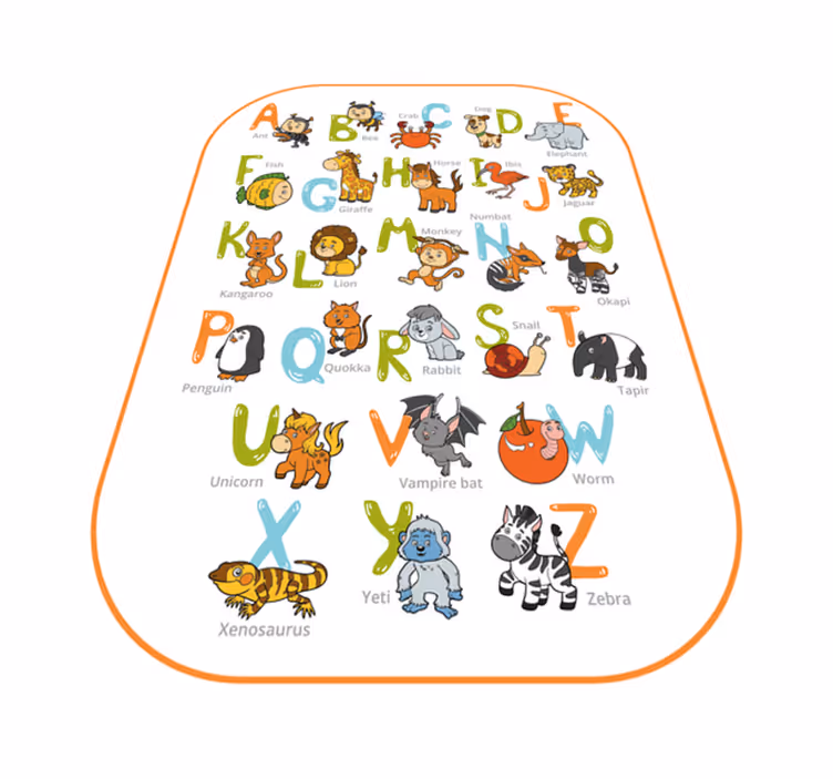 Tapete vinílico abecedário alfabeto animal educacional - TenStickers