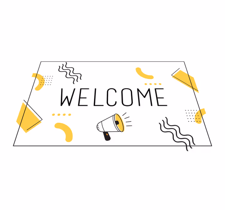 Tapete vinílico frases e textos mensagem de saudação - TenStickers