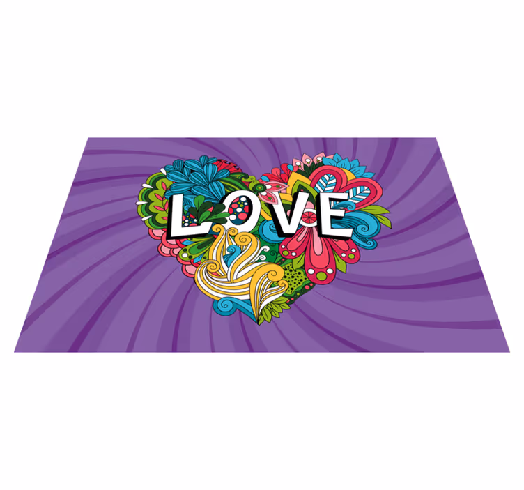 Tapete vinílico frases e textos ilustração colorida de amor - TenStickers