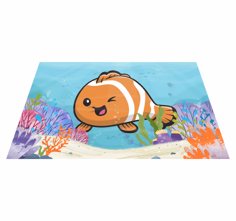 Tapete vinílico infantil aventura aquática animada - TenStickers