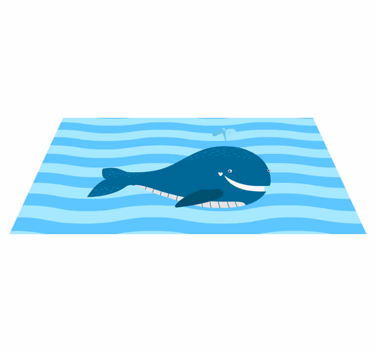 Tapete vinílico infantil ilustração de baleia sorridente - TenStickers