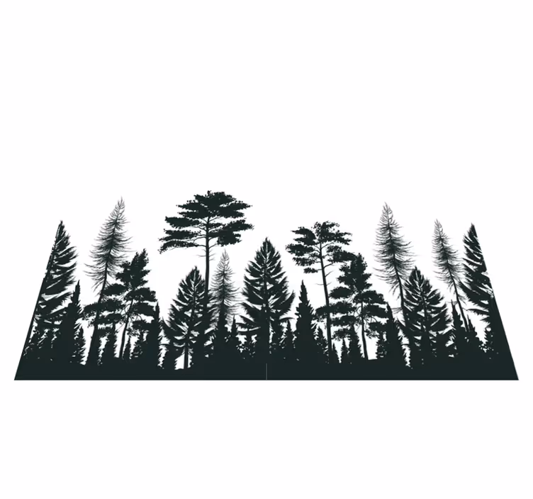 Tapete vinílico da natureza floresta silhueta - TenStickers