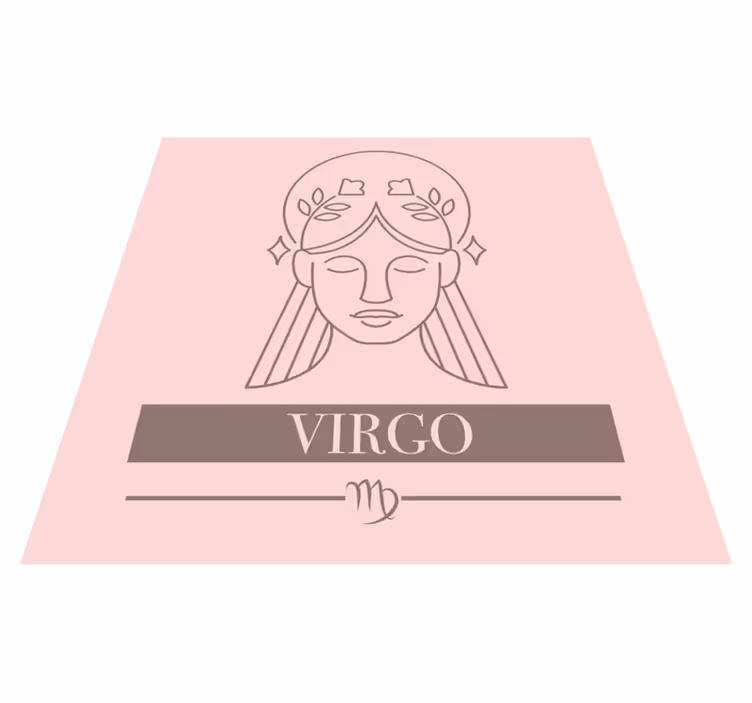 Tapete vinílico frases e textos símbolo do zodíaco de virgem - TenStickers