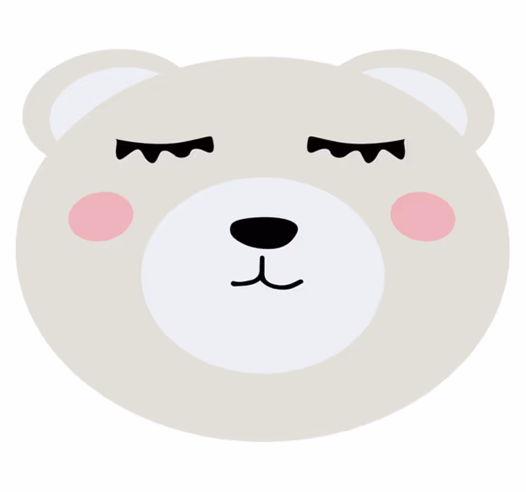 Tapete vinílico infantil desenho de cara de urso - TenStickers
