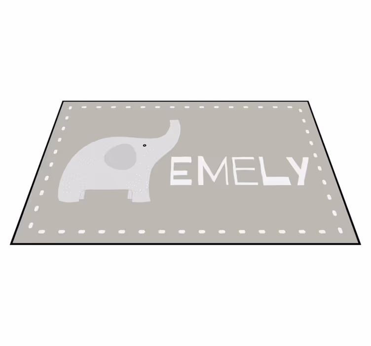 Tapete vinil com nome elefante personalizável - TenStickers