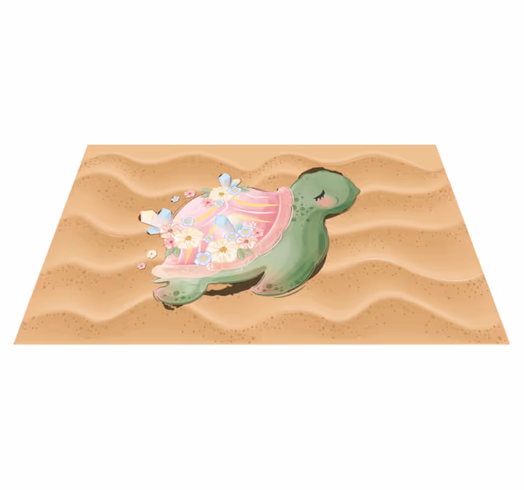 Tapete vinílico infantil oásis de tartarugas marinhas - TenStickers